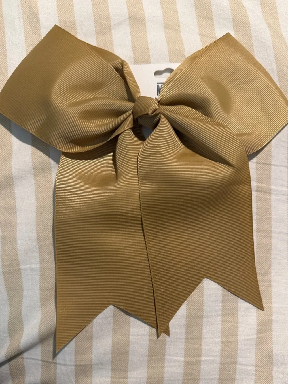 Large Decorative Grosgrain Bow - Camel Tan